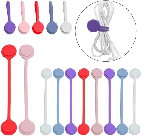 Cable Organizer Set Silicone Cable Clips Holders Magnetic for Desk Home Office Wire Management and Cord Organization in Saudi Arabia