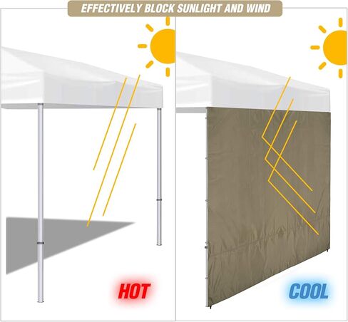 REDCAMP Instant Canopy Sidewall for 10x10ft Pop Up Canopy, 1 Pack Sunwall Only, Khaki/Blue/White/Black in Kuwait