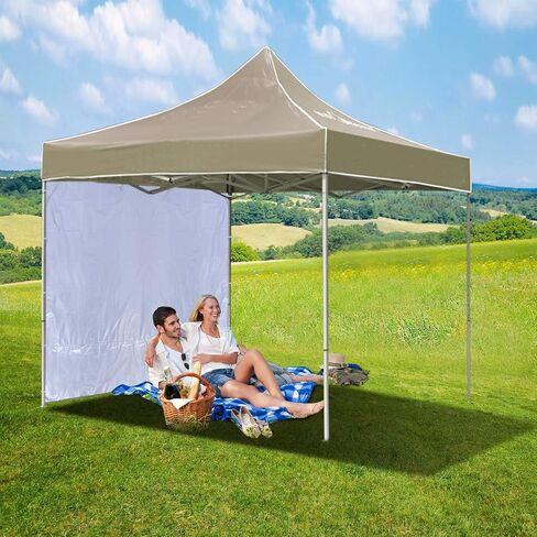 REDCAMP Instant Canopy Sidewall for 10x10ft Pop Up Canopy, 1 Pack Sunwall Only, Khaki/Blue/White/Black in Kuwait