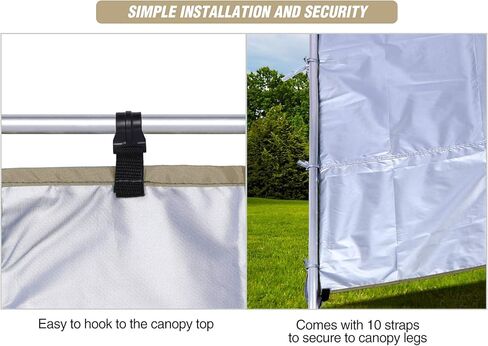 REDCAMP Instant Canopy Sidewall for 10x10ft Pop Up Canopy, 1 Pack Sunwall Only, Khaki/Blue/White/Black in Kuwait