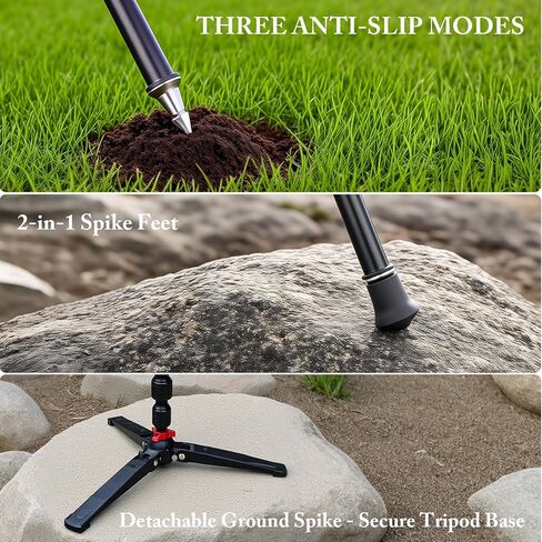 360° Rotating Shooting Sticks Convertible Monopod Shooting Tripod for Rifles Adjustable Height with Removable V-Yoke & Non-Slip Pad & Screw-Locks for Hunting Outdoor in Saudi Arabia