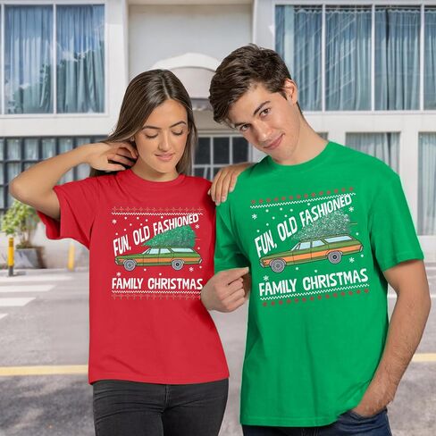 Christmas Couples Shirts His and Her Holiday Matching Funny Christmas Family Pajamas Short Sleeve Tees Top in Saudi Arabia
