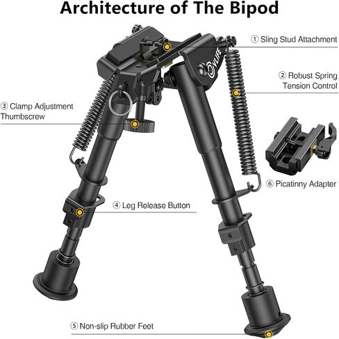 CVLIFE 6-9 بوصة بندقية Bipod مع محول الإصدار السريع لPicatinny السكك الحديدية Bipod in Saudi Arabia