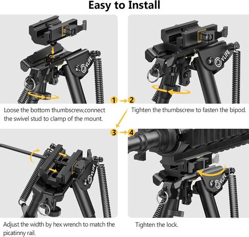 CVLIFE 6-9 بوصة بندقية Bipod مع محول الإصدار السريع لPicatinny السكك الحديدية Bipod in Saudi Arabia