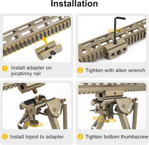 Besrilien بندقية Bipod مع محول Picatinny Bipods للبنادق 6-9 بوصة in Kuwait