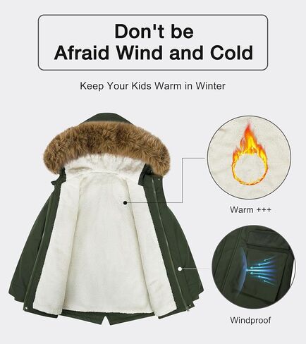 Lovekider 5-16T معاطف شتوية للأولاد سترة منتفخة دافئة سميكة للأطفال ملابس خارجية مع غطاء من الفرو الصناعي قابل للإزالة in Kuwait