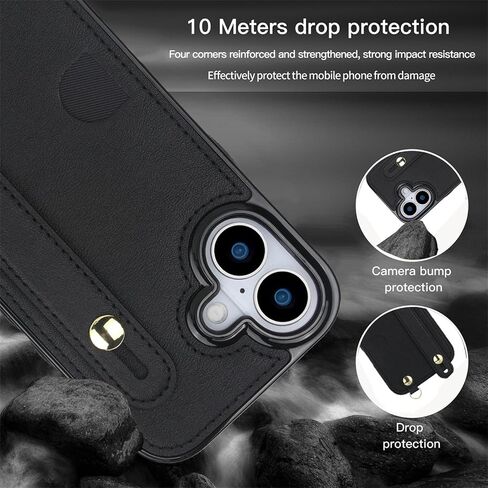 for Apple iPhone 16e Case Crossbody Lanyard Wallet with Card Holder, Wrist Strap, Removable Adjustable Shoulder PU Leather Shockproof Cover for iPhone 16e XK-Rose Gold in Saudi Arabia