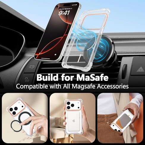 حافظة لهاتف iPhone 17 Pro مع حبل حول الجسم، متوافقة مع MagSafe، حافظة هاتف مغناطيسية شفافة مع حزام قابل للتعديل، حماية ضد السقوط، لهاتف iPhone 17 Pro 6.3 بوصة in Saudi Arabia