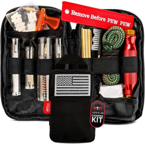 GuardTech Plus Gun Cleaning Kit .223/5.56, .223, Rifle Cleaning Kit 5.56 - Complete Maintenance & Repair System with Brushes, Mop, Brass Jag, Bore Rope Cleaner, Rods & Patches in Saudi Arabia