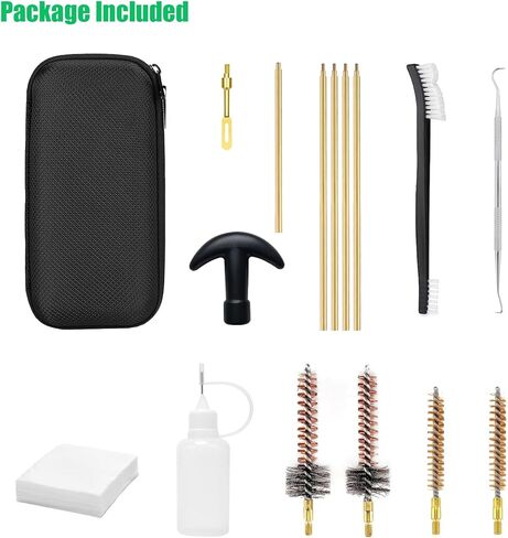 مجموعة تنظيف المسدس Rifle 5.56 Cleaning Kit .223 طقم تنظيف المسدس مع قضيب تنظيف نحاسي، وفرش تنظيف المسدس، وزجاجة زيت لإطلاق النار والصيد in Kuwait
