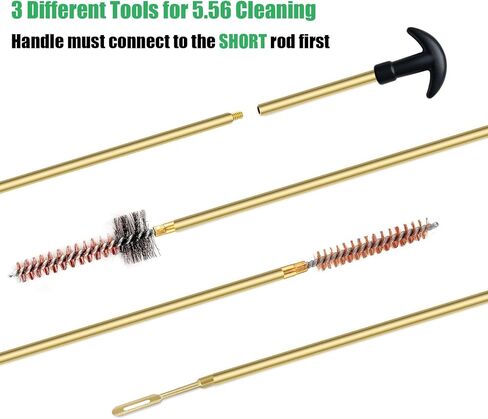 مجموعة تنظيف المسدس Rifle 5.56 Cleaning Kit .223 طقم تنظيف المسدس مع قضيب تنظيف نحاسي، وفرش تنظيف المسدس، وزجاجة زيت لإطلاق النار والصيد in Kuwait