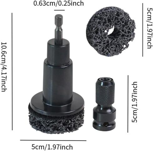 Wheel Hub Cleaning Kit, Inner Rim Cleaner Tool, Brake Hub Cleaning Kit Includes 5 Pads,Fits Power Drill or 1/2" Impact Driven Wrenches- Quick Rust Removal for Lug Studs and Rotors Hub Cleaning Tool in Saudi Arabia