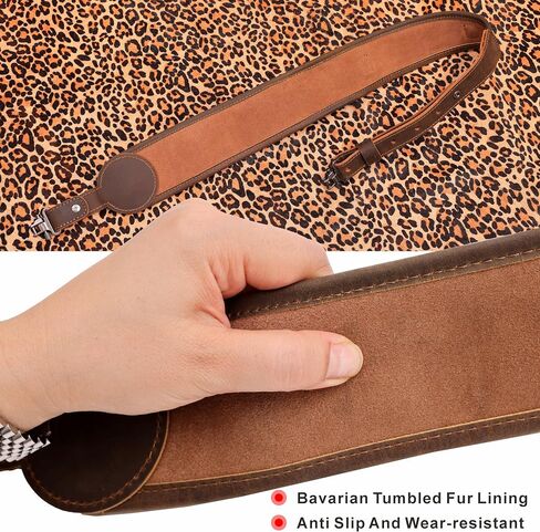 حبال بنادق Aisin Gioro، حامل ذخيرة من الجلد المجنون بطبقة مزدوجة بعرض 2.5 بوصة، حامل مسدس قابل للتعديل واستبدال مع حلقات حبال المسدس in Saudi Arabia