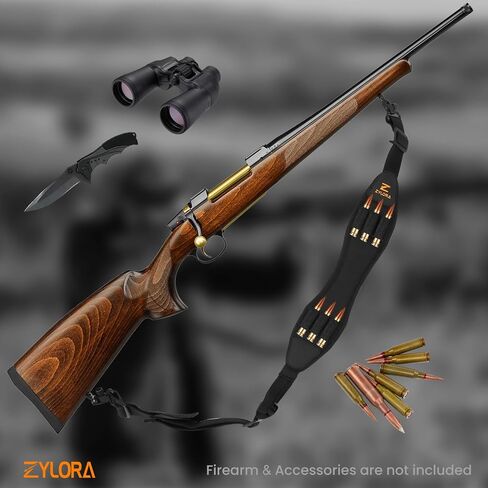 ZYLORA Rifle Sling with 6 Shell Holders, Padded 2-Point Strap and Swivels in Saudi Arabia