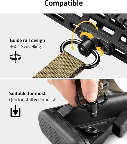 CVLIFE Two Point Sling Upgrade Wide Padded Sling with Removable Sling Swivels Quick Adjust Traditional Sling Length Adjustable for Outdoor Activities in Saudi Arabia