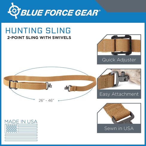 حبال الصيد Blue Force Gear - حزام حمل عالمي سهل التركيب - حبال مع حلقات دوارة وحزام قابل للتعديل - مرفق ملحقات كتف مريح - 48 بوصة طول × 1.25 بوصة عرض in Saudi Arabia