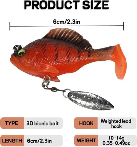 Fishing Soft Lures with T-Tail Shock Swim, Hidden Hook for Bass, Perch, Herring Swim Bait Lures Fishing Accessories 6pcs in Saudi Arabia