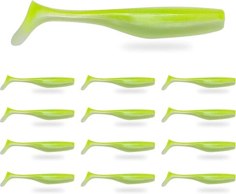 Soft Plastic Paddle Tail Swimbaits Pack of 12 – 3 1/4" & 4" Soft Plastic Fishing Lures with Extra-Large Tail for Lifelike Swimming Action – Freshwater & Saltwater in Saudi Arabia