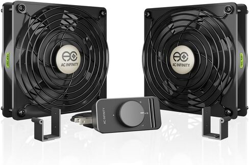 AC Infinity AXIAL S1238D, Dual 120mm Muffin Fan with Speed Controller, UL-Certified for Doorway, Room to Room, Wood Stove, Fireplace, Circulation Projects in Kuwait