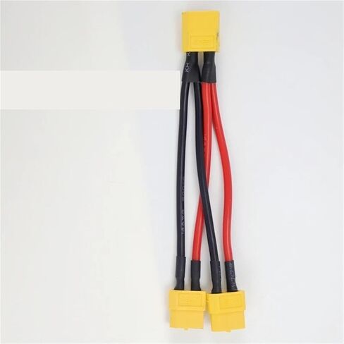 XT60 Male Female Cable Parallel Battery Connector 3-Way 14AWG Silicone Wire Dual Extension Cable Y Splitter for Motor distintivo(1 Male to 2 Female) in Kuwait