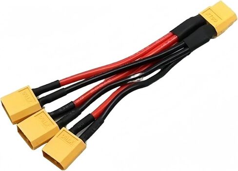 XT60 ذكر أنثى كابل موصل البطارية الموازية 3-Way 14AWG سلك السيليكون المزدوج تمديد كابل Y الفاصل للمحرك distintivo (1 ذكر إلى 2 أنثى) in Kuwait