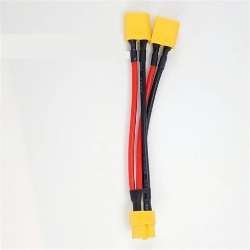 XT60 Male Female Cable Parallel Battery Connector 3-Way 14AWG Silicone Wire Dual Extension Cable Y Splitter for Motor distintivo(1 Male to 2 Female) in Kuwait