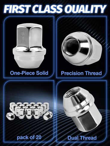 14x1.5 Lug Nuts 32pcs متوافق مع 2008-2024 Silverado Sierra 2500 3500 2012-2024 RAM 2500 3500 Chrome Wheel Lug Nuts الجزء رقم 611-236 in Saudi Arabia