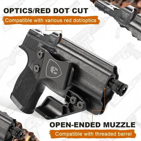 P365 X Macro Holster، IWB Kydex Holster w/Optics Cut، متوافق مع Sig Sauer P365-XMACRO، داخل حزام الخصر الملحق إخفاء الحمل، Adj. الاحتفاظ وعدم القدرة، اليد اليمنى/اليد اليسرى اختيارية in Saudi Arabia