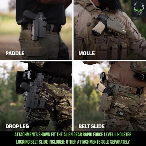 Alien Gear Rapid Force Level 2 OWB Holster – Locking Belt Slide – Right Hand – Compatible with Sig Sauer and Glock Models – No Light, Compact Light, and Large Light Options in Saudi Arabia