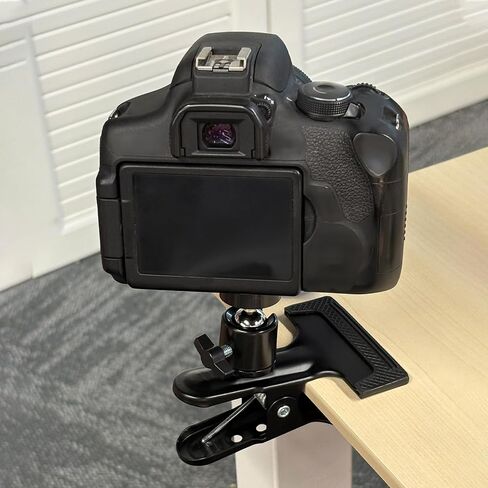PATIKIL 2Pack Tripod Camera Clip Clamp, 3/8" Female Flash Holder Mount with 360 Swivel Ball Head for Smartphone DSLR Video Camera Studio Backdrop, Black in Saudi Arabia