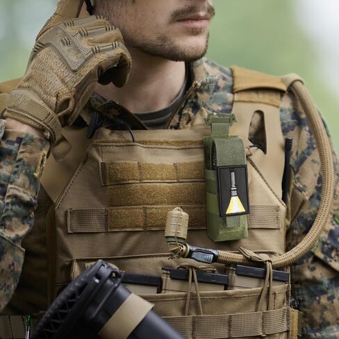 Tactical Flashlight Holster, Adjustable Flashlight Pouch Holder Molle Torch Carry Case for Duty Belt Backpack Vest Include Flashlight Patch & USA Flag Patch in Saudi Arabia