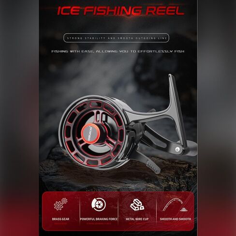 Ice Fishing Reel Compact Comfortable Grip Ice Reel 3+1 BB for Summer Outdoor River Lake Fishing Supplies in Saudi Arabia