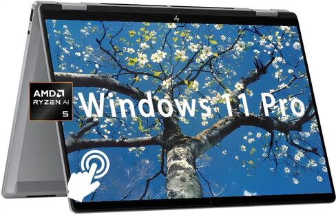 لابتوب HP OmniBook 5 Flip 2 في 1 بشاشة لمس | شاشة مقاس 14 بوصة 2K (1920 × 1200) | Copilot+ AI | معالج Intel Core 5 120U ذو 10 نواة | 8 جيجابايت LPDDR5 | 512 جيجابايت SSD | Win 11 Pro | لوحة مفاتيح بإضاءة خلفية | كاميرا ويب تعمل بالأشعة تحت الحمراء بدقة 5  in Kuwait