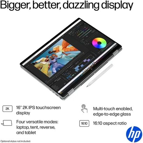لابتوب HP OmniBook 5 Flip 2 في 1 بشاشة لمس | شاشة مقاس 14 بوصة 2K (1920 × 1200) | Copilot+ AI | معالج Intel Core 5 120U ذو 10 نواة | 8 جيجابايت LPDDR5 | 512 جيجابايت SSD | Win 11 Pro | لوحة مفاتيح بإضاءة خلفية | كاميرا ويب تعمل بالأشعة تحت الحمراء بدقة 5  in Kuwait