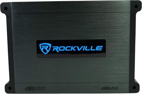 حزمة Rockville MS10LB: مضخم صوت هوائي أسود بقوة 2400 واط بقدرة 10 بوصات مع مصابيح LED، dBM12 بقدرة 500 واط RMS Class-D Mono 2 أوم مضخم صوت بحري، RMWK4 4 قياس مجموعة أسلاك أمبير مقاومة للماء، 3 عناصر in Saudi Arabia
