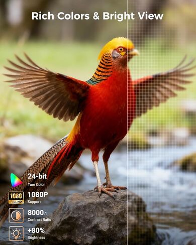 جهاز عرض صغير من ELEPHAS لهاتف iPhone، جهاز عرض محمول مع حامل ثلاثي القوائم، جهاز عرض خارجي بدقة 1080 بكسل HD، جهاز عرض أفلام متوافق مع Android/iOS/Windows/TV Stick/HDMI/USB in Kuwait