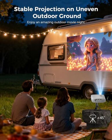 جهاز عرض صغير من ELEPHAS لهاتف iPhone، جهاز عرض محمول مع حامل ثلاثي القوائم، جهاز عرض خارجي بدقة 1080 بكسل HD، جهاز عرض أفلام متوافق مع Android/iOS/Windows/TV Stick/HDMI/USB in Kuwait