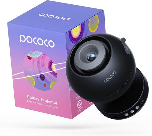 POCOCO Galaxy Star Projector with 2M-Pixel Lens & 5K Discs | Home Planetarium Projector for Relaxation, Study, and Sleep Aid | Includes 2 Films | Ideal Gift in Saudi Arabia