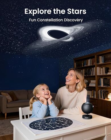 POCOCO Galaxy Star Projector with 2M-Pixel Lens & 5K Discs | Home Planetarium Projector for Relaxation, Study, and Sleep Aid | Includes 2 Films | Ideal Gift in Saudi Arabia