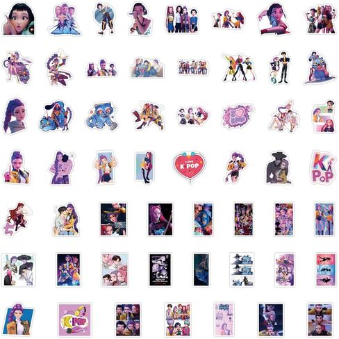 110pcs Demon Movie Hunters Stickers for Kids, Huntrix Saja Boys Derpy Sussy Anime Decal for Water Bottle Laptop Toy Sticker for DIY Decorate Bumper Phone Hard Hat Kids Teens Gifts in Kuwait