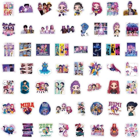 110pcs Demon Movie Hunters Stickers for Kids, Huntrix Saja Boys Derpy Sussy Anime Decal for Water Bottle Laptop Toy Sticker for DIY Decorate Bumper Phone Hard Hat Kids Teens Gifts in Kuwait