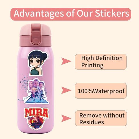 110pcs Demon Movie Hunters Stickers for Kids, Huntrix Saja Boys Derpy Sussy Anime Decal for Water Bottle Laptop Toy Sticker for DIY Decorate Bumper Phone Hard Hat Kids Teens Gifts in Kuwait