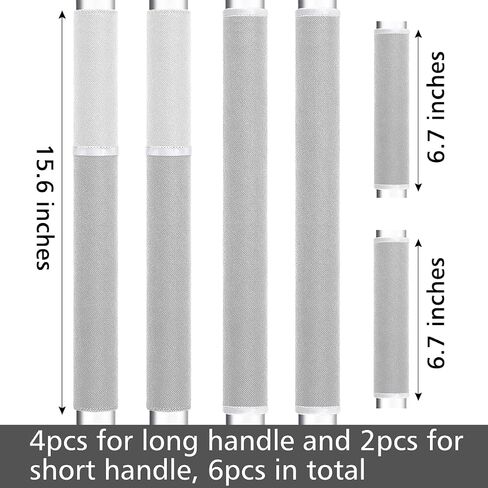 Refrigerator Door Handle Covers, Set of 4, Washable Without Fading or Cracking, Keep Your Kitchen Appliance Clean from Smudges, Drips, Food Stains, Oil (Black) in Saudi Arabia