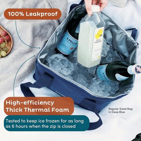 Reusable Insulated Grocery Bag - Leak Proof, X Large Cooler Bag - Insulated Shopping Bags for Groceries - Travel Cooler Bag for Frozen and Hot Food with Zippered Top (Forest) in Saudi Arabia
