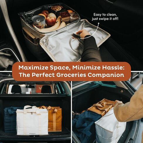 Reusable Insulated Grocery Bag - Leak Proof, X Large Cooler Bag - Insulated Shopping Bags for Groceries - Travel Cooler Bag for Frozen and Hot Food with Zippered Top (Forest) in Saudi Arabia