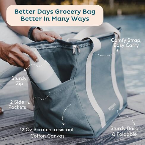 Reusable Insulated Grocery Bag - Leak Proof, X Large Cooler Bag - Insulated Shopping Bags for Groceries - Travel Cooler Bag for Frozen and Hot Food with Zippered Top (Forest) in Saudi Arabia