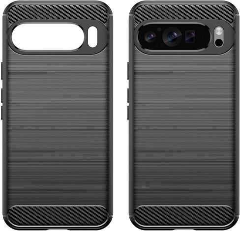 Case Compatible with Google Pixel 9A Slim Fit Phone Cover with Shock-Absorption, Shockproof Carbon Fiber TPU Phone Case – Soft, Scratch-Resistant Rubber Protective Sheath (Black) in Saudi Arabia