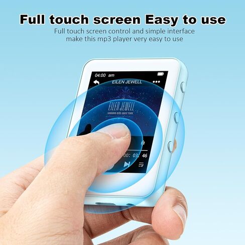 Light Blue MP3 Player with Bluetooth 5.3, 32GB Touchscreen Portable Music Player,Built-in Speaker,FM Radio,Voice Recorder,HiFi Sound,Expandable to 128GB – Perfect for Running,Travel,Study & Relaxation in Saudi Arabia