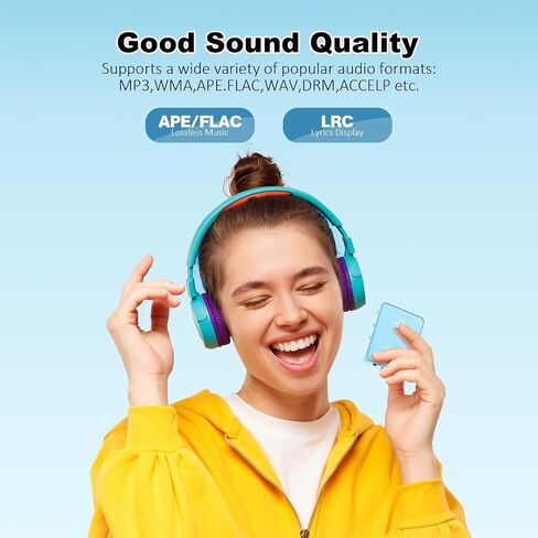 Light Blue MP3 Player with Bluetooth 5.3, 32GB Touchscreen Portable Music Player,Built-in Speaker,FM Radio,Voice Recorder,HiFi Sound,Expandable to 128GB – Perfect for Running,Travel,Study & Relaxation in Saudi Arabia