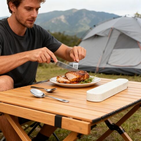 Travel Utensils Set with Case, Portable Stainless Steel Flatware Set, 3-Piece Reusable Silverware Kit Including Knives, Forks, Spoons,for Camping, Lunch, Picnic, Work, Dishwasher Safe in Saudi Arabia